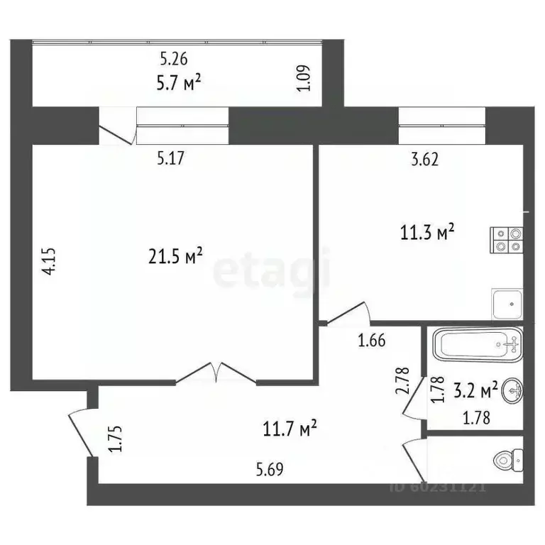 2-к кв. Пермский край, Пермь Социалистическая ул., 24А (60.7 м) - Фото 2