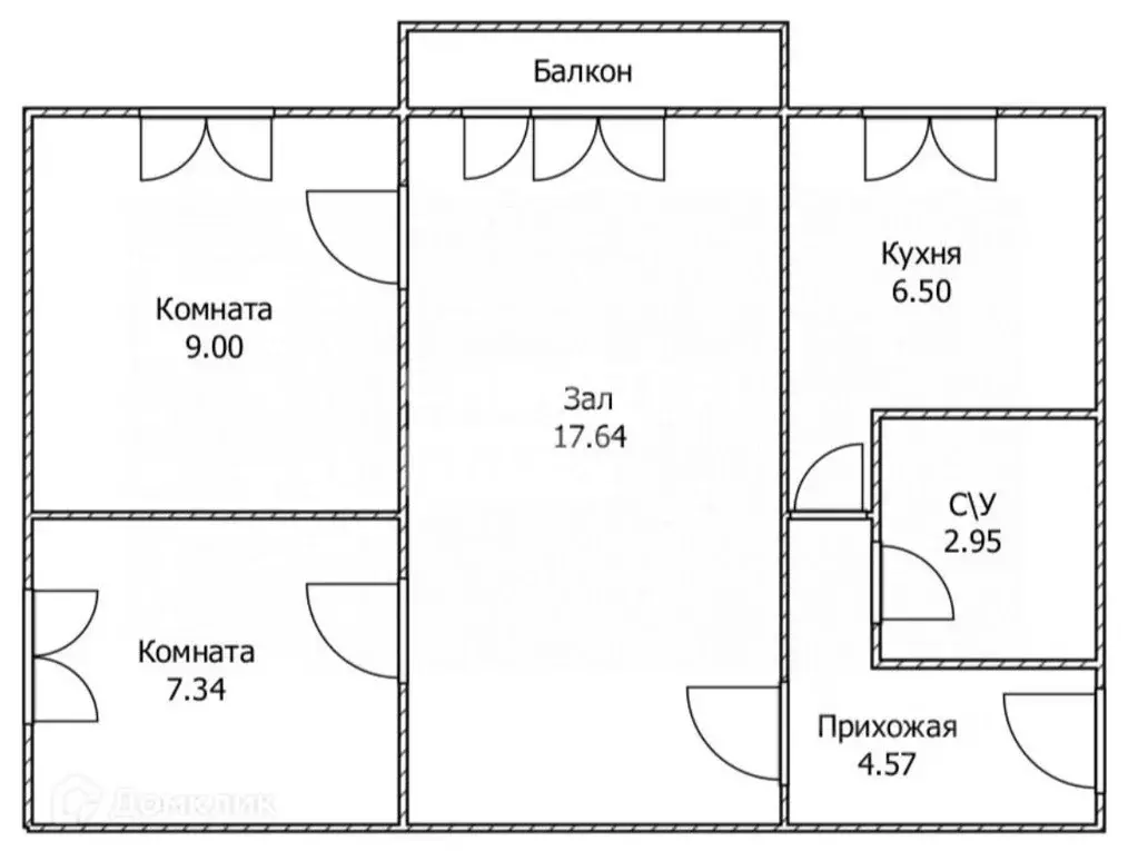 3-к кв. Ульяновская область, Ульяновск Хрустальная ул., 13 (44.5 м) - Фото 1