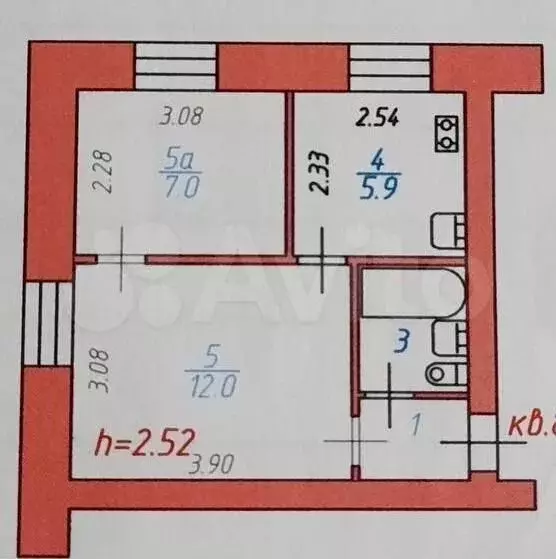 1-к. квартира, 30 м, 1/5 эт. - Фото 0