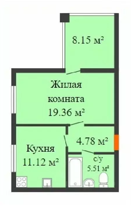 1-к кв. Нижегородская область, Кстово  (48.92 м) - Фото 0