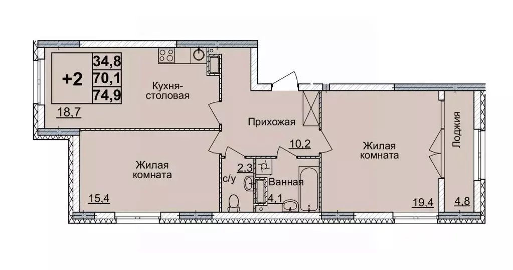 2-к кв. Нижегородская область, Нижний Новгород Горизонты Нижнего жилой ... - Фото 0
