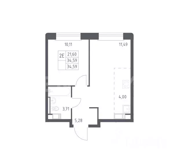 2-к кв. Москва Сосенское поселение, просп. Куприна, 40к6 (34.0 м) - Фото 2
