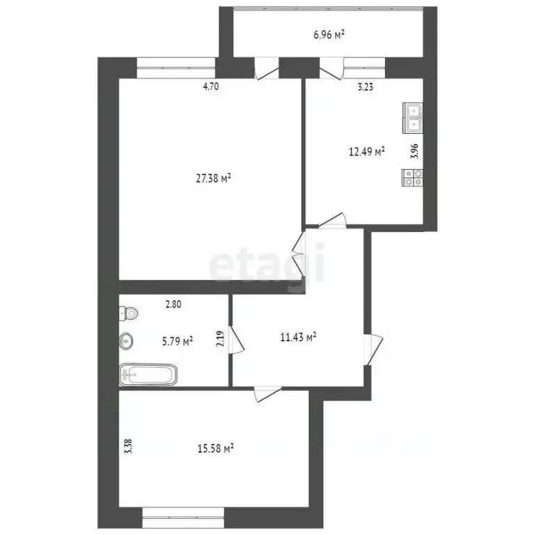 2-к кв. Ростовская область, Ростов-на-Дону просп. 40-летия Победы, 97 ... - Фото 2