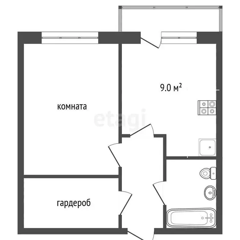 1-комнатная квартира: Московская область, городской округ Подольск, ... - Фото 1