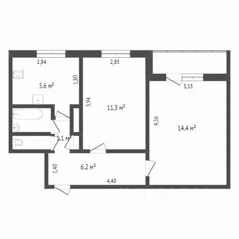 2-к кв. Ямало-Ненецкий АО, Новый Уренгой ул. 26-го съезда КПСС, 6 ... - Фото 1