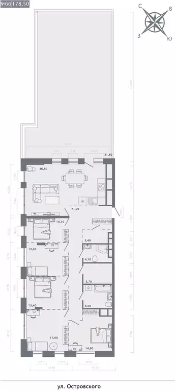 4-к квартира, 178.5 м - Фото 0