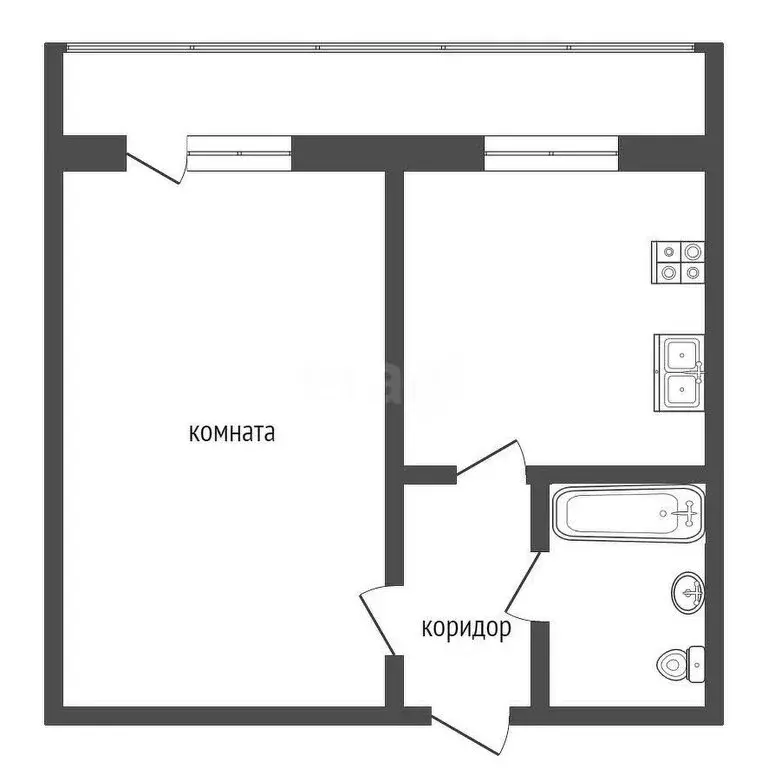 1-комнатная квартира: Ишим, улица Карла Маркса, 77Г (34.7 м) - Фото 0