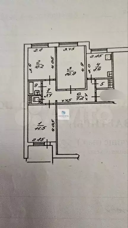 3-к. квартира, 65,1 м, 6/10 эт. - Фото 0