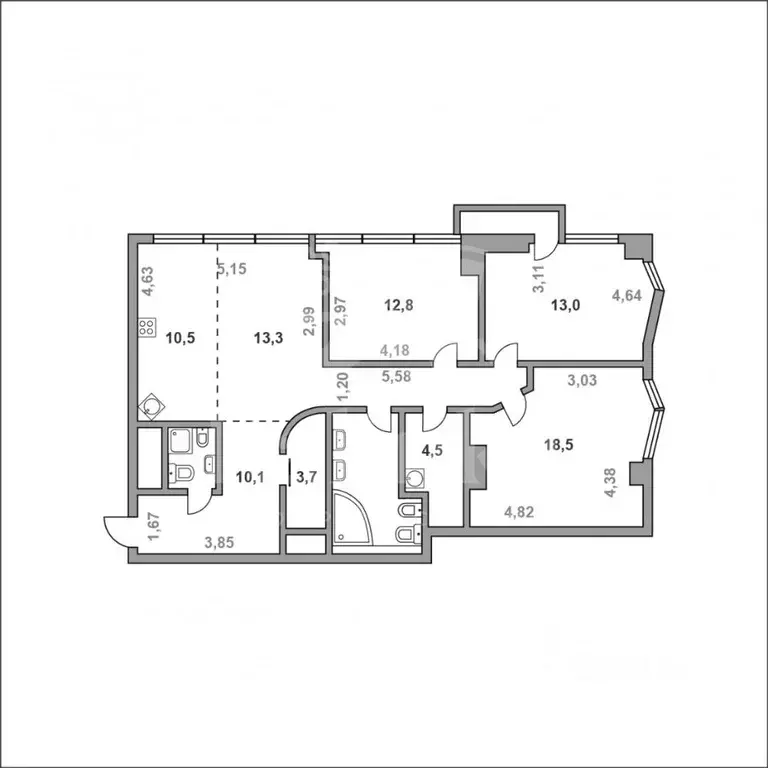 4-к кв. Москва ул. Советской Армии, 6 (104.0 м) - Фото 2