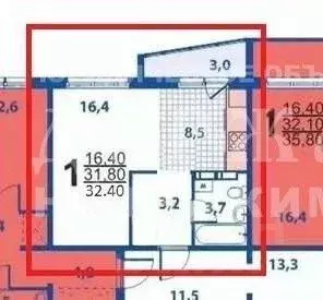 1-к кв. Кемеровская область, Кемерово Московский просп., 2А (33.0 м) - Фото 2
