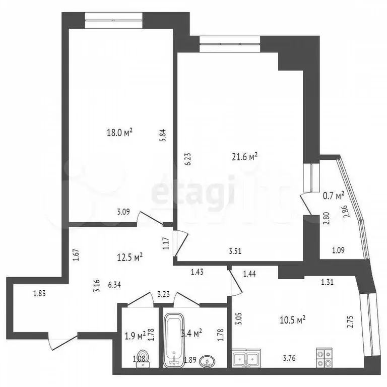 3-к. квартира, 70 м, 10/19 эт. - Фото 0
