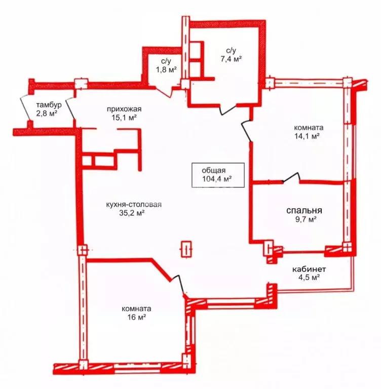 4-к кв. челябинская область, челябинск ул. труда, 158 (104.4 м) - Фото 1