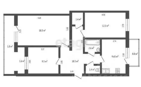 3-к кв. Крым, Феодосия бул. Старшинова, 21 (62.6 м) - Фото 1