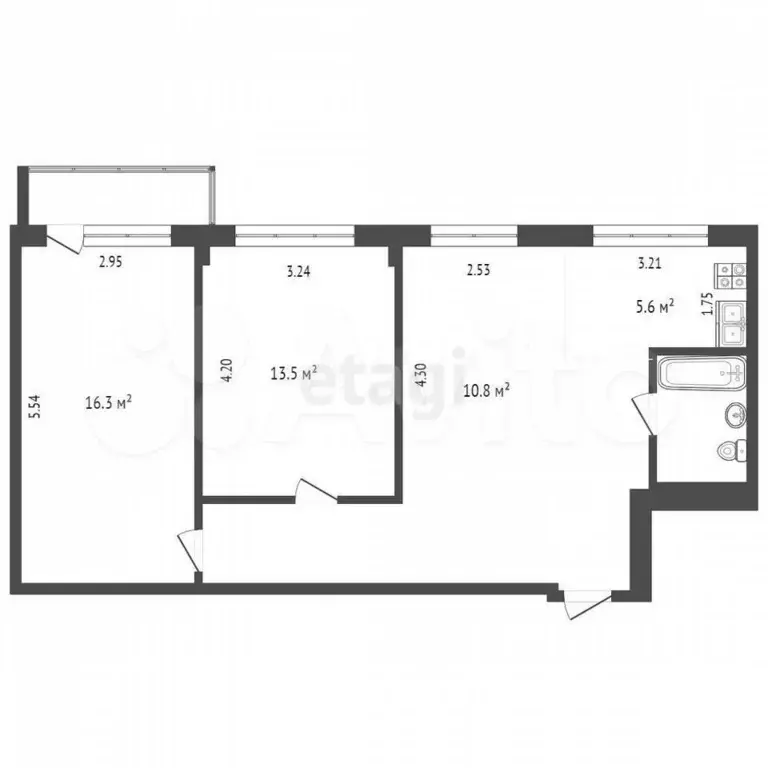 3-к. квартира, 61,5 м, 8/9 эт. - Фото 0