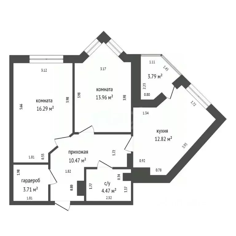 2-к кв. Красноярский край, Красноярск Октябрьская ул., 10 (62.2 м) - Фото 1