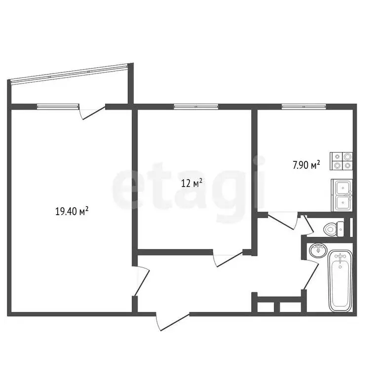 2-комнатная квартира: Озерск, проспект Карла Маркса, 2 (50 м) - Фото 1