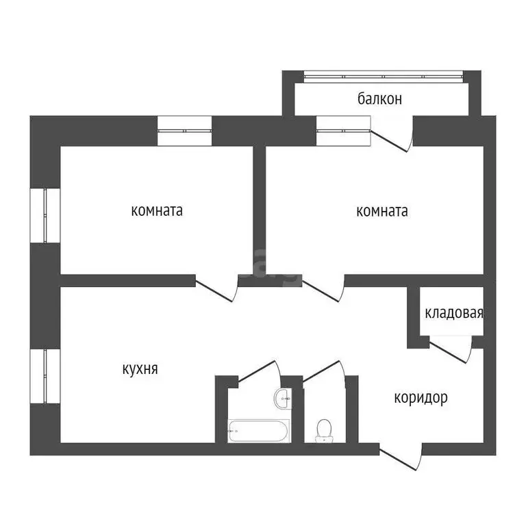 2-комнатная квартира: Курган, Солнечный бульвар, 16 (50 м) - Фото 1
