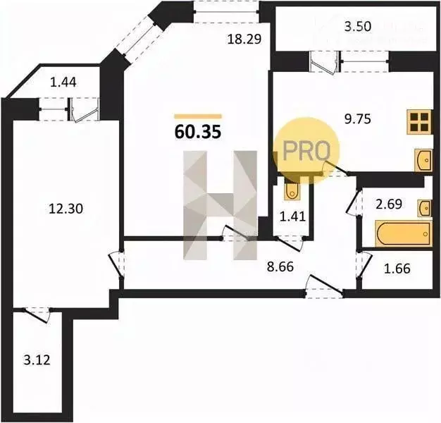 2-к кв. Воронежская область, Воронеж Ростовская ул., 73Д (58.1 м) - Фото 0