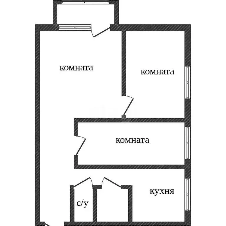 Квартира, 3 комнаты, 52.6 м - Фото 1