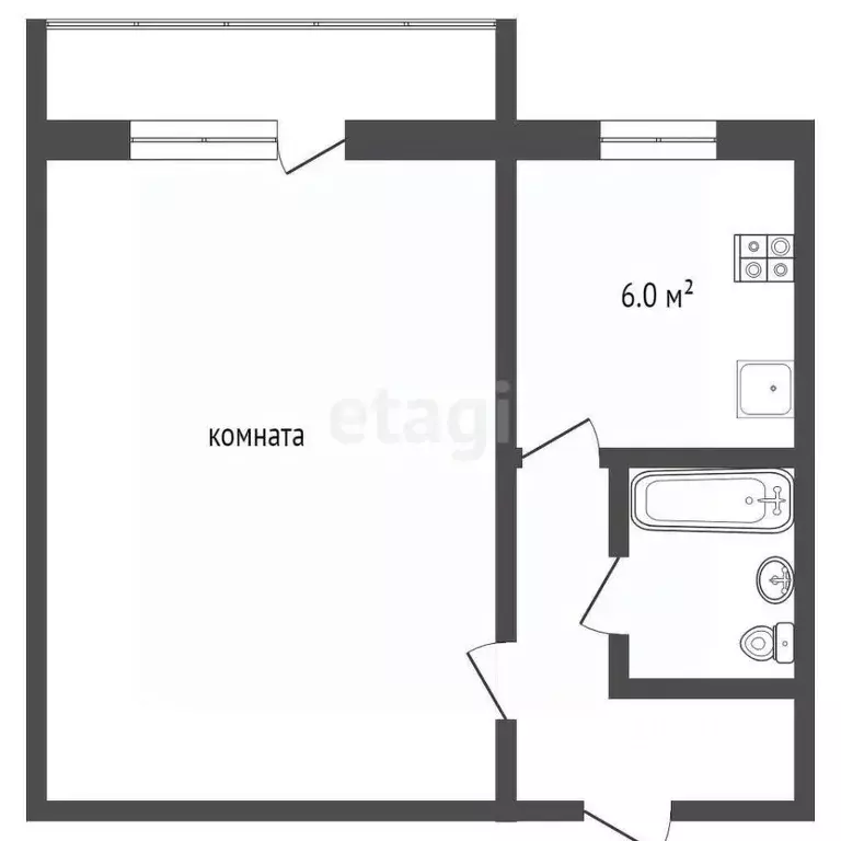 1-к кв. Московская область, Коломна городской округ, д. Негомож, ... - Фото 2