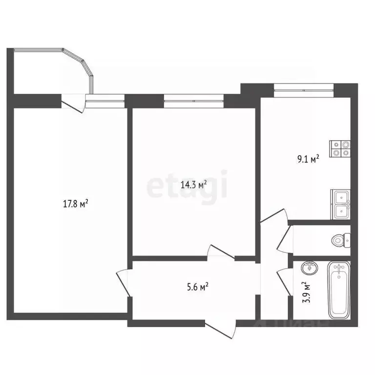 2-к кв. Москва Профсоюзная ул., 30К4 (54.4 м) - Фото 1