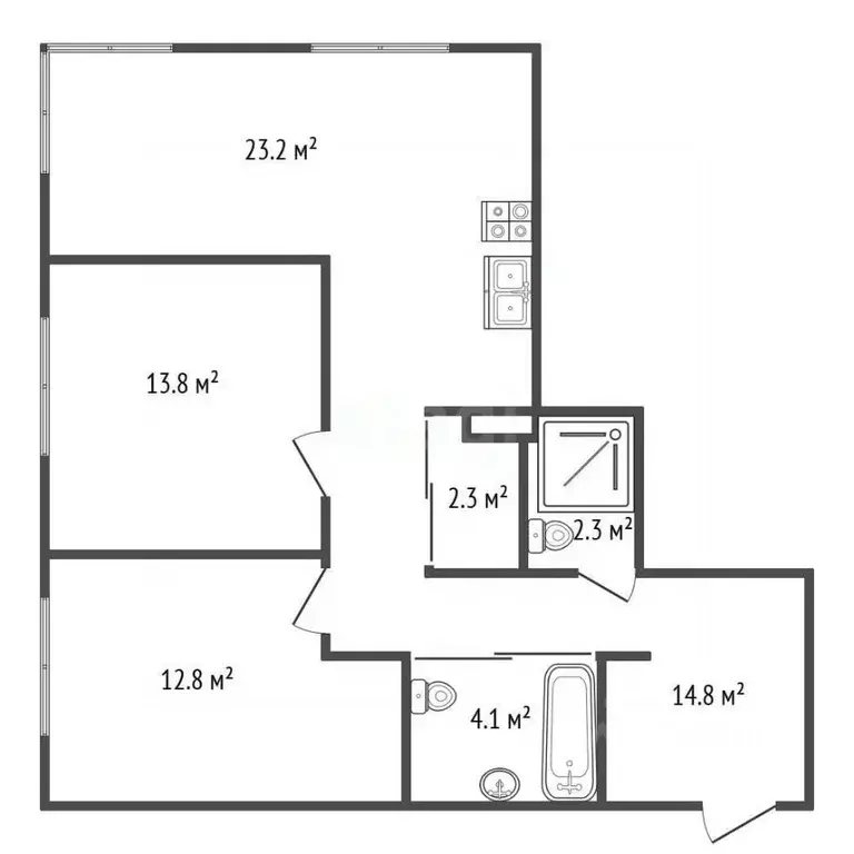 2-к кв. Санкт-Петербург Петровский просп., 9к2 (75.6 м) - Фото 2