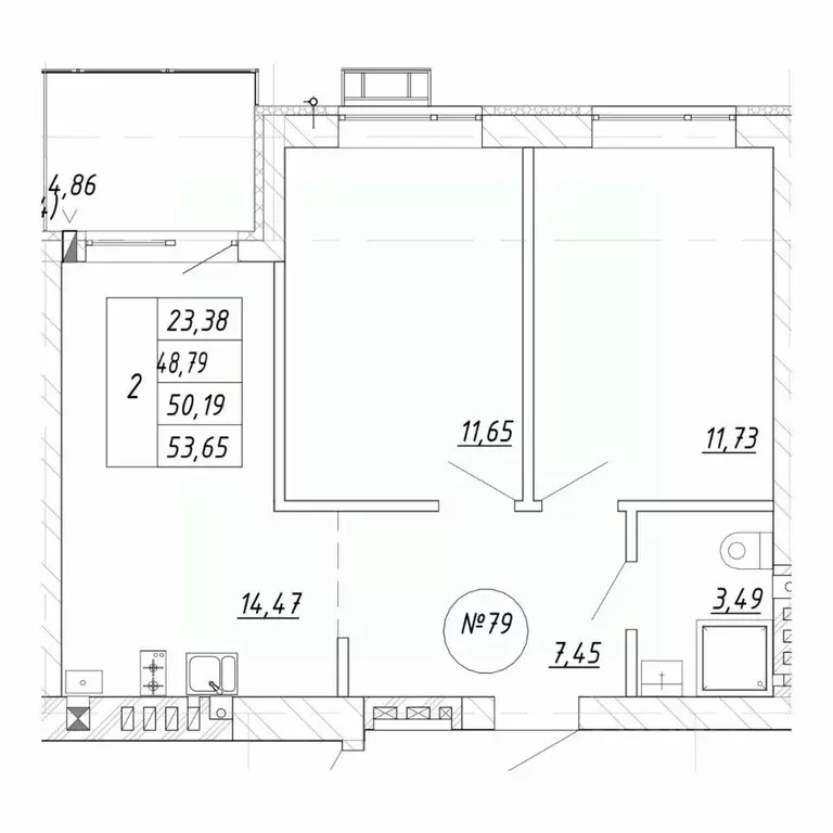 2-к кв. Калининградская область, Зеленоградск  (53.65 м) - Фото 1