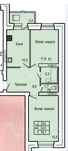2-к кв. Орловская область, Орел ул. Родзевича-Белевича, 5 (55.7 м) - Фото 1