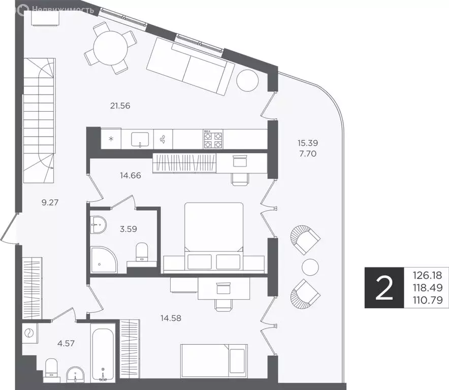 Квартира-студия: Светлогорск, улица Нахимова (118.49 м) - Фото 1