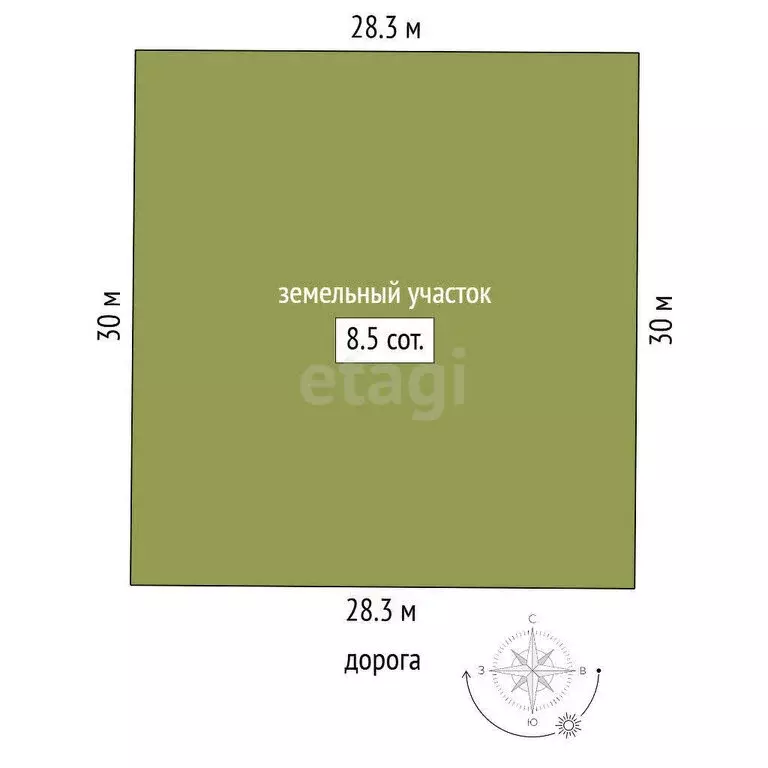 Участок в Заводоуковск, Олимпийская улица (8.51 м) - Фото 1