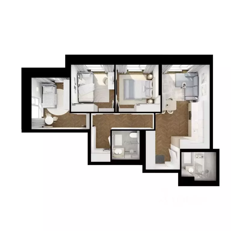 3-к кв. Бурятия, Улан-Удэ ул. Шмидта, 37А (60.6 м) - Фото 2