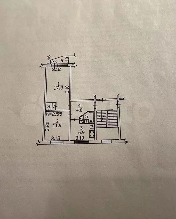 2-к. квартира, 45,1 м, 3/5 эт. - Фото 0