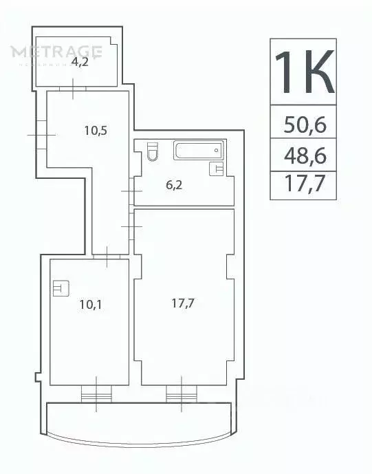 1-к кв. Новосибирская область, Новосибирск Закаменский мкр, 15 (48.6 ... - Фото 1