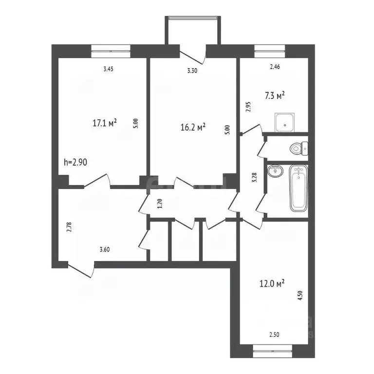 3-к кв. Красноярский край, Красноярск имени газеты Красноярский ... - Фото 2