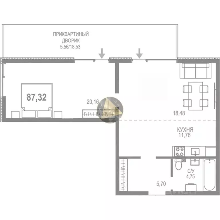 1-к кв. Крым, Сакский район, Лесновское с/пос, с. Прибрежное ул. ... - Фото 2