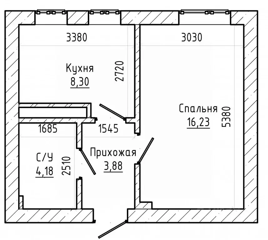 1-к кв. Кабардино-Балкария, Нальчик Кабардинская ул. (33.0 м) - Фото 2