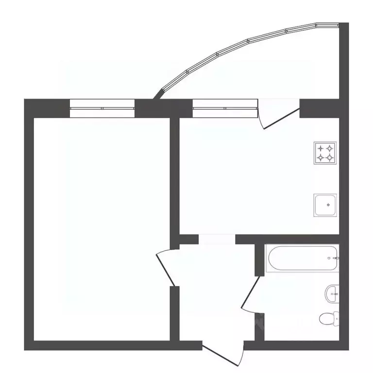 1-к кв. Тюменская область, Тюмень ул. Максима Горького, 83 (43.0 м) - Фото 2