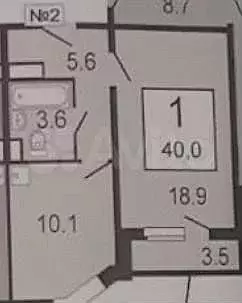 1-к. квартира, 40 м, 4/17 эт. - Фото 0