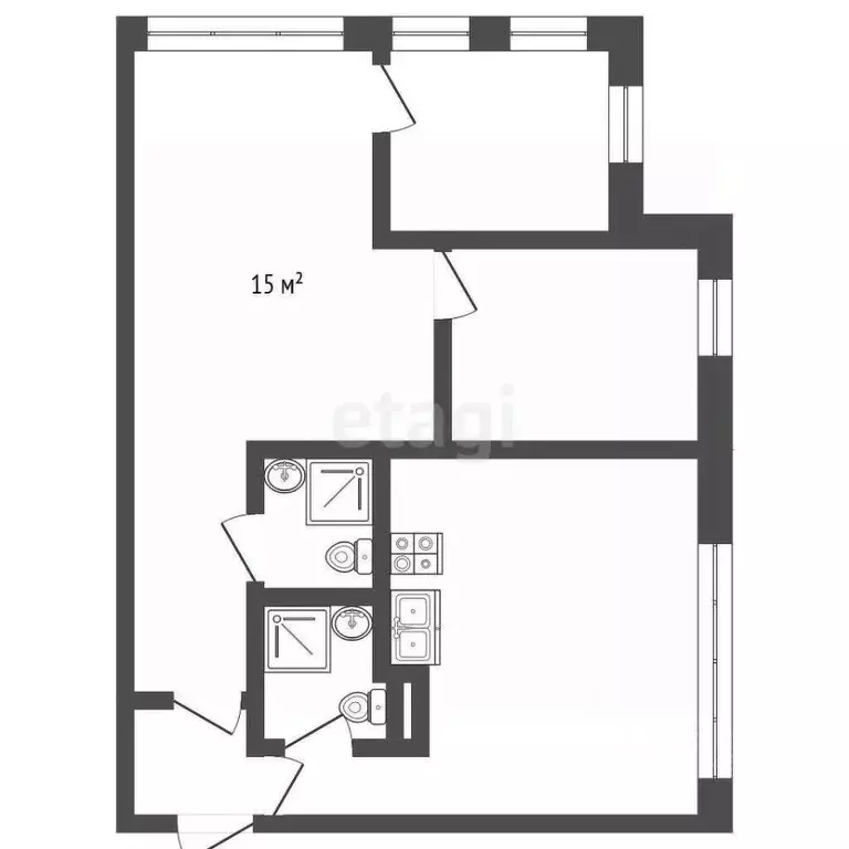 3-к кв. Ленинградская область, Всеволожский район, Бугровское ... - Фото 2