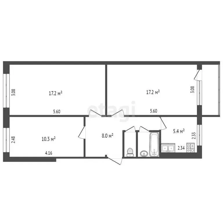3-комнатная квартира: Архангельск, исторический район Соломбала, улица ... - Фото 1