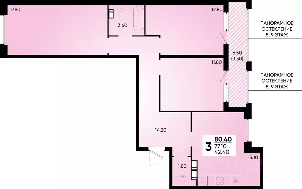 3-к кв. Краснодарский край, Краснодар ул. Доблести (80.4 м) - Фото 0