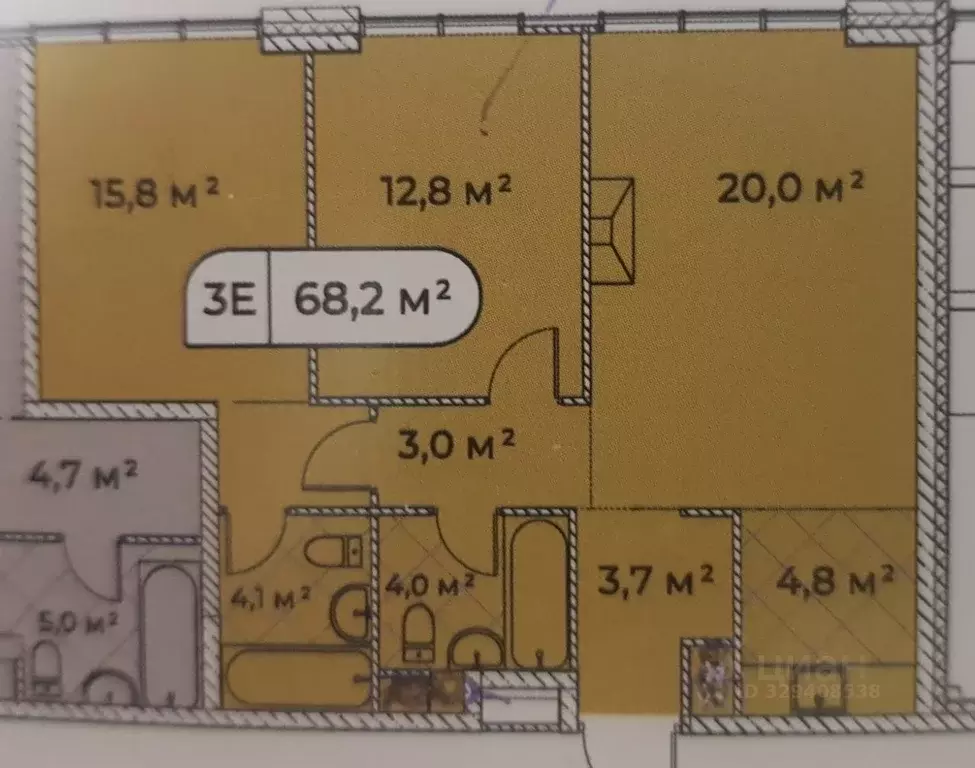 3-к кв. Москва просп. Генерала Дорохова, 39к1В (69.0 м) - Фото 1