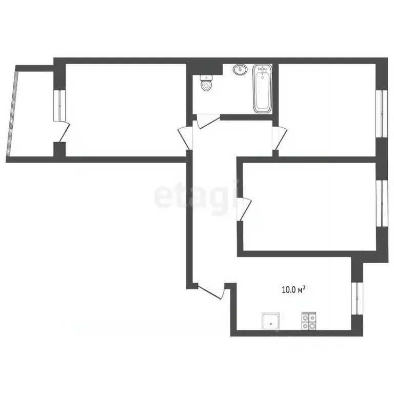 3-к кв. Вологодская область, Вологда Псковская ул., 14 (63.1 м) - Фото 2