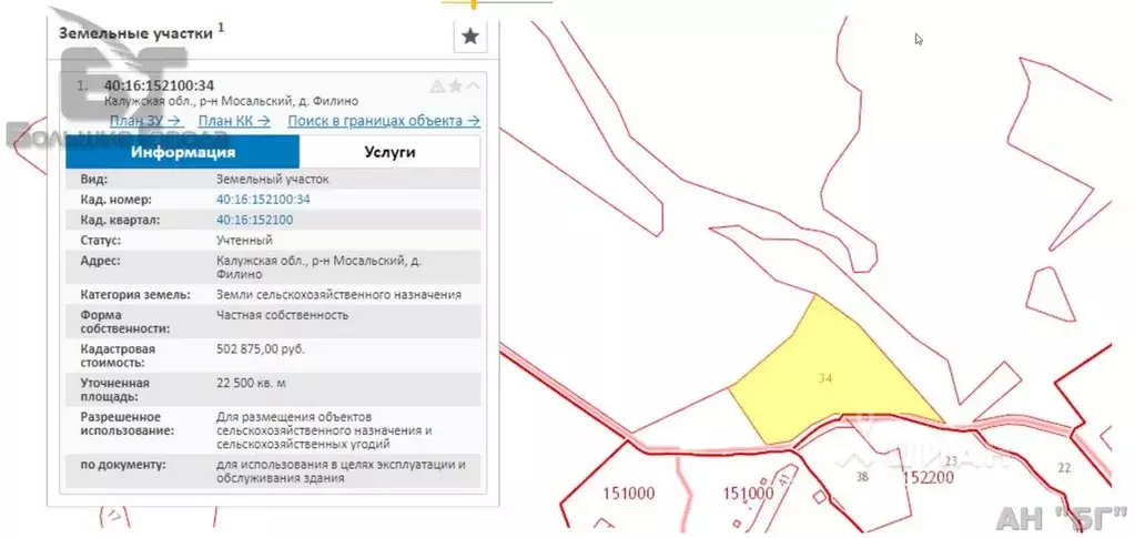 Кадастровый план калужской области