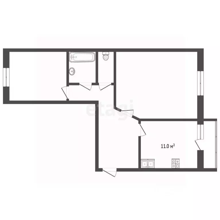 2-к кв. Тамбовская область, Тамбов ул. Рылеева, 59Ак7Б (65.9 м) - Фото 1