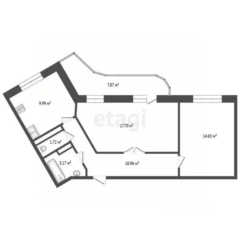 2-к кв. Оренбургская область, Оренбург ул. Березка, 2/5 (58.1 м) - Фото 1
