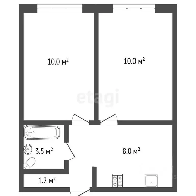 2-к кв. Москва пос. Коммунарка, ул. Бачуринская, 7к2 (33.9 м) - Фото 1