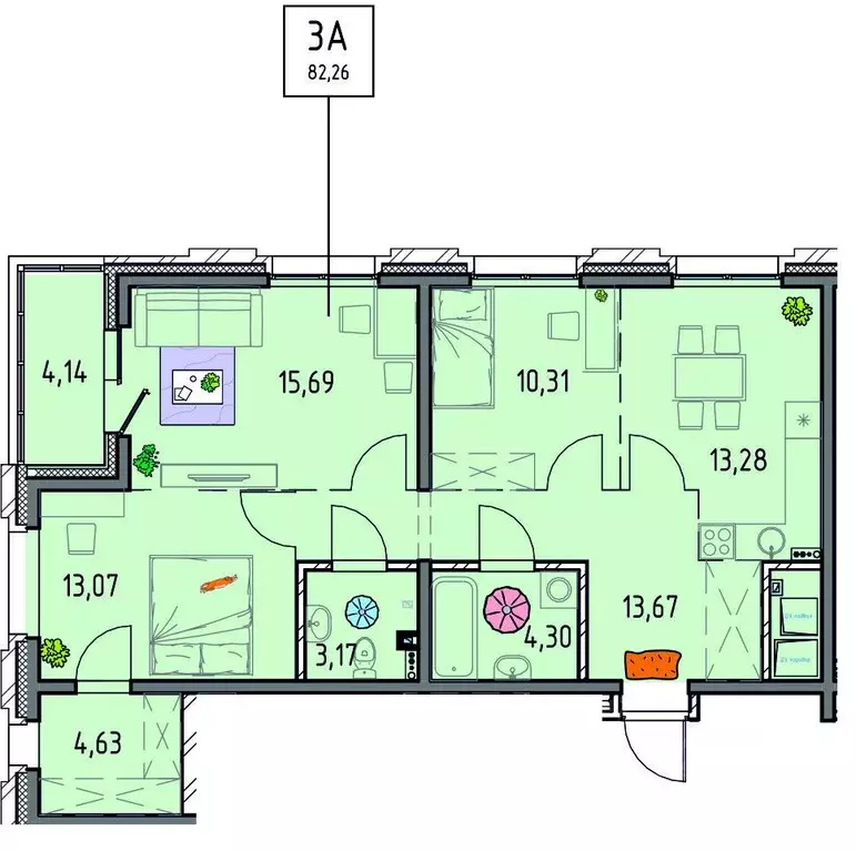 3-к кв. Иркутская область, Иркутск ул. Баррикад (82.26 м) - Фото 0