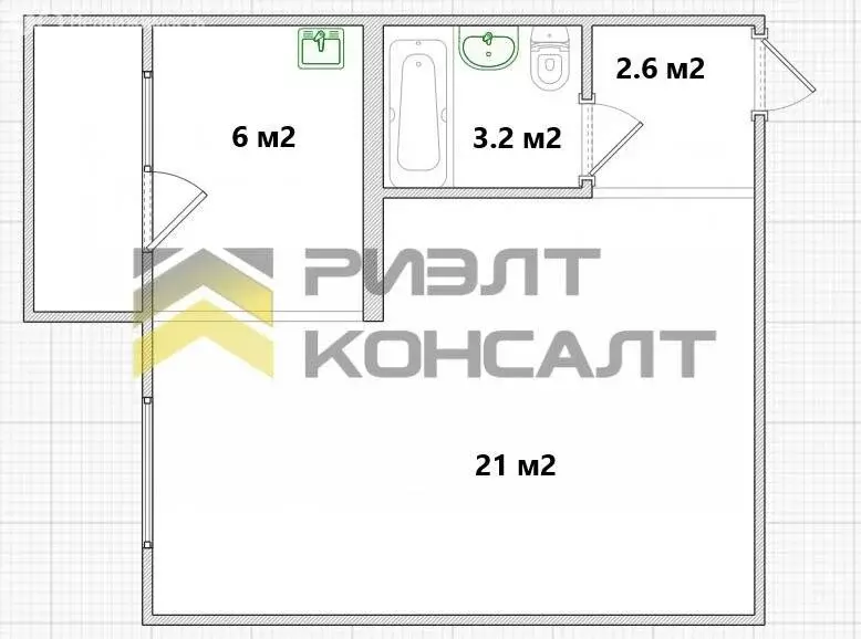 1-комнатная квартира: Омск, улица Кирова, 51к1 (32.8 м) - Фото 1