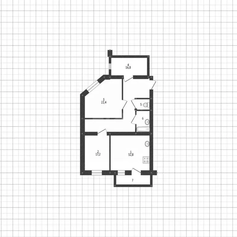 3-к кв. Белгородская область, Белгород Октябрьская ул., 57а (116.8 м) - Фото 2